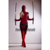 Black And Red Lycra Spandex Lady Deadpool Costume