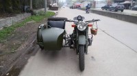 Classic army green 750cc motorcycle sidecar