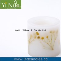 Unscented Embedded Dried Flower Flameles LED Candle