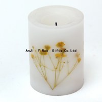 Cheap Customized Scented Round Flower Flameless LED Candle