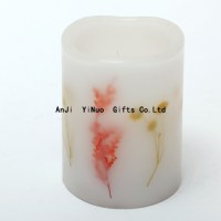 Flameless Flickering Dry Flower LED Candle for Bedroom