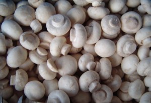 Frozen white whole mushroom