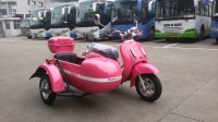 Mini electric motorcycle sidecar with pink color
