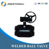 Heating System Welded Ball Valve With the Handle Gear Box