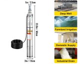 Bomba para pozos profundos Bomba de agua sumergible para pozos 1020L/H 250W Acero inoxi...