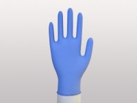 Des gants d'examen de nitrile jetable de glace bleue