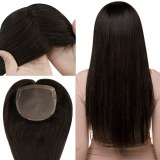 Full Shine Lace Human Hair Wig Toppers 13cm13cm For Women Hair Loss #2 Darkest Brown