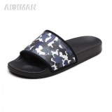 Custom Logo Black Color PU Slide Sandals For Men Shoes Slippers