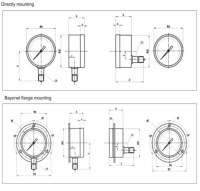 2 Inch Medical High Pressure 4000psi Chromed Thread Bottom Gauge