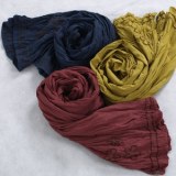 New arrival vintage 100% cotton all-match embroidered long muffler scarf female