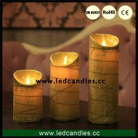 Rechargeable pillar cheap flameless moving wick wax candle