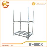 Heavy duty galvanized steel foldable stacking post pallet