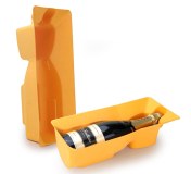 Le plateau biodégradable de pulpe de champagne derouge protège l'emballage coloré
