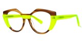  Lenore - Geometric Yellow Eyeglasses | Vooglam