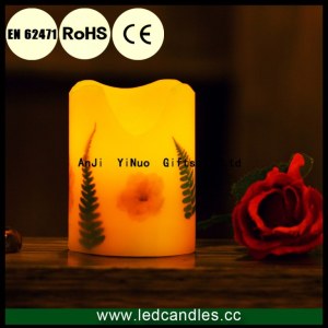 Table Decoration Flower Embedded LED Candle Flameless