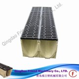 Heavy duty trench drain with cast iron grate for drainage