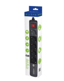 EnerGenie Bloc multiprises avec chargeur USB, 5 prises, 1,5 m, USB 2A, noir - SPG5-U2-5