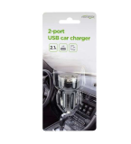 EnerGenie Chargeur de voiture USB à 2 ports, 2,1 A, noir - EG-U2C2A-CAR-02