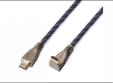 Reekin HDMI Câble - 1,0 Mètre - FULL HD Metal Plug 90° (Hi-Speed w. Ether.)