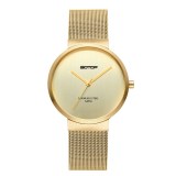 FEATURES OF SS306-02 ALL GOLD WOMEN'S WATCH WITH MESH BAND AND SLIM BEZEL