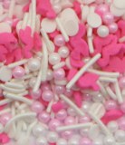 Flamingo Confetti With Jimmies And Sugar Pearls Sprinkles Mix