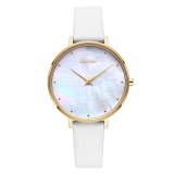 GOLD AND WHITE WOMEN'S WATCH WITH MOTHER OF PEARL DIAL MANUFACTURER