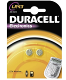 Duracell Batterie Alkaline Knopfzelle LR43 1.5V Blister (2-Pack) 052581