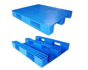 3 Skids Steel Tubes Reinforced Single Faced Heavy Duty Palstic Pallet