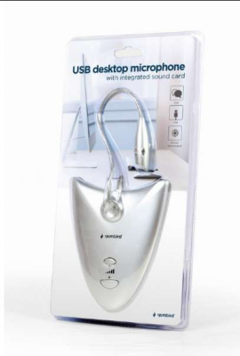 Gembird Microphone de bureau USB avec carte son intégrée MIC-DU-01