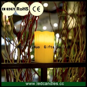New wholesale Drip flameless pillar led candles,set of 3