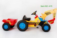 High quality kids 4 wheel bike ride on tractor toy digger