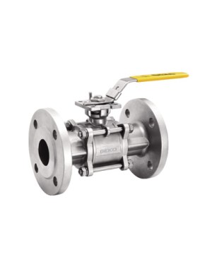 GKV-237 Ball Valve, 3 Piece, Flanged Connection, Full Port, With ISO Mounting Pad