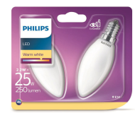 Philips LED blanc chaud E14 2,2W=25W 250 Lumen (2 Pcs.)