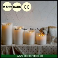 Moving Wick Large LED Wax Candle Flameless