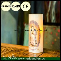 Virgin Mary Water Stick LED Flameless Candle with Remote Control