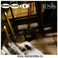 Thin pillar flameless led candles for home decor set of 2