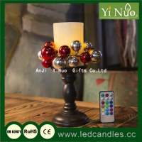 Jingle Bell & Berry Christmas Pillar Candle holder Centerp