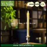 Drip Taper LED Flickering Candle with Iron Candlestick Holders