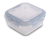 Heatproof Food Storage Easy-lock Glass Lunch Box with Cutlery