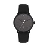 MEN'S BLACK WATCH WITH LEATHER STRAP MANUFACTURER