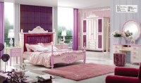 Princesa rosada dormitorio adolescente de madera Conjunto de muebles