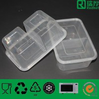 Plastic Lunch Box&,Takeaway Food Container with Two Compartments