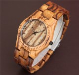 Water Resistant Natural Zebrawood Watch For Ladies