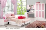 4 piezas Blanco / Rosa Princesa Moderna / Girl muebles de dormitorio para niños