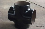 Butt weld four way tee pipe fitting straight cross