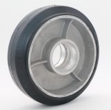 Aluminum Core Black Rubber Pallet Truck Wheel 18050mm