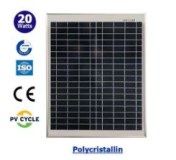 Panneau Solaire Photovoltaïque - 20 Watts - 12 Volts - Polycristallin - 530 x 310 x 45 mm