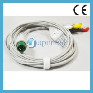 MEK 6pin One piece ECG Cable with leadwires
