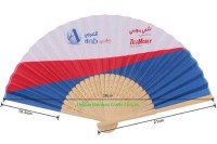 Folding bamboo fan with custom logo for promotion