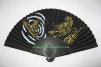 Promotional bamboo fan with custom logo and printing